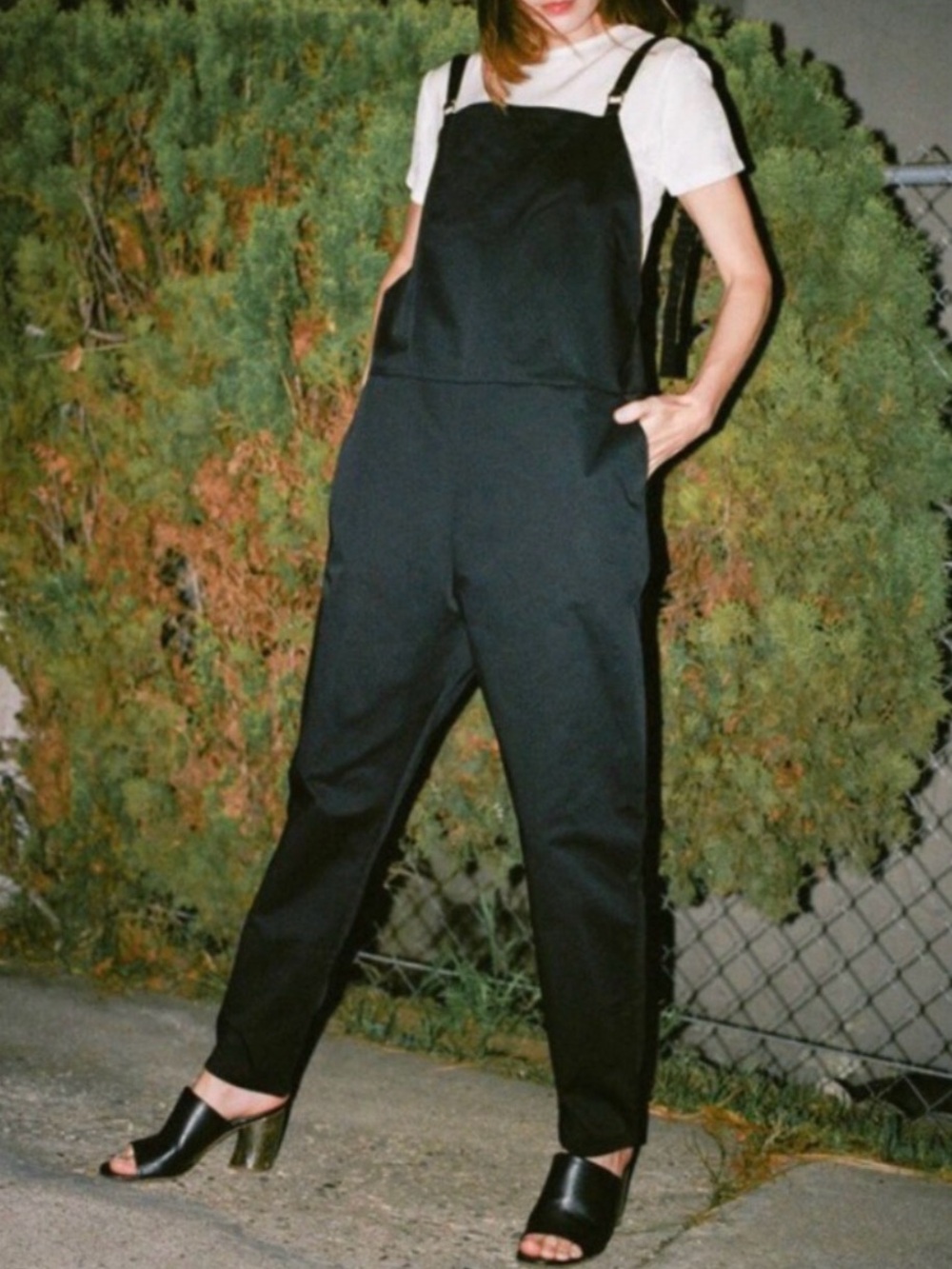 Baserange Long Strap Overalls Black